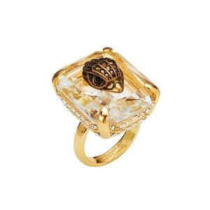 Kurt Geiger London Tone Crystal Eagle Head Statement Cocktail Ring NEW Size 8